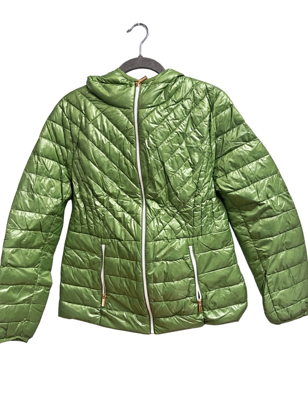 NWT Women's Lavender Quilted Zip Up Coat/Jacket with Hood, Size Large